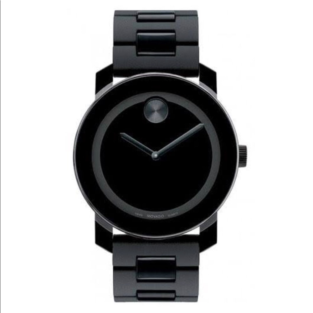 Movado BOLD BLACK mens watch #3600047